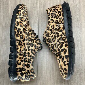 Cole Haan Shoes Womens Size 6B ZEROGRAND Leopard Sneakers Cow Hair Beige W01261